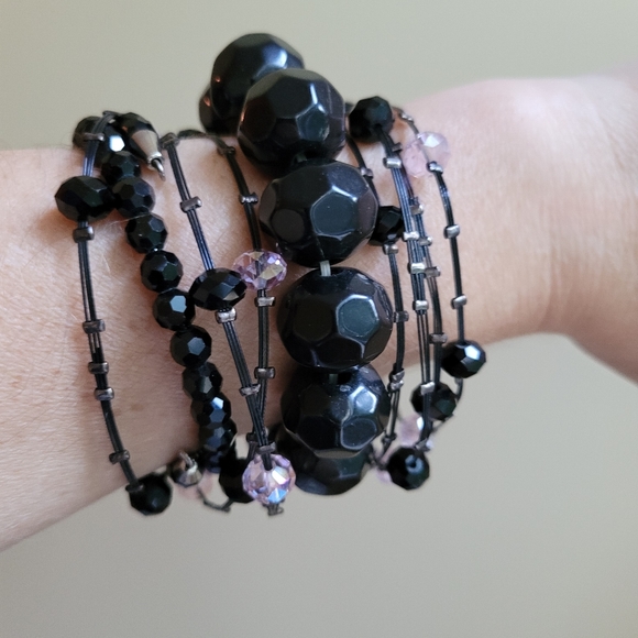 Faceted bead bracelet set - Picture 1 of 9